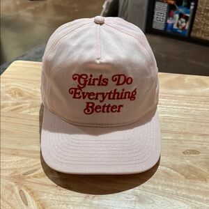 Urban Outfitters Pink Cap with Red Embroidery